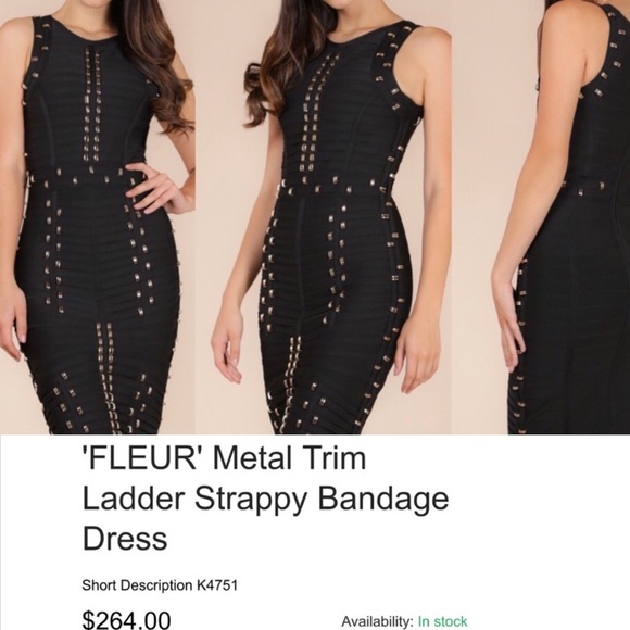Fleur Metal Studded Bandage Dress - Picture 4 of 8